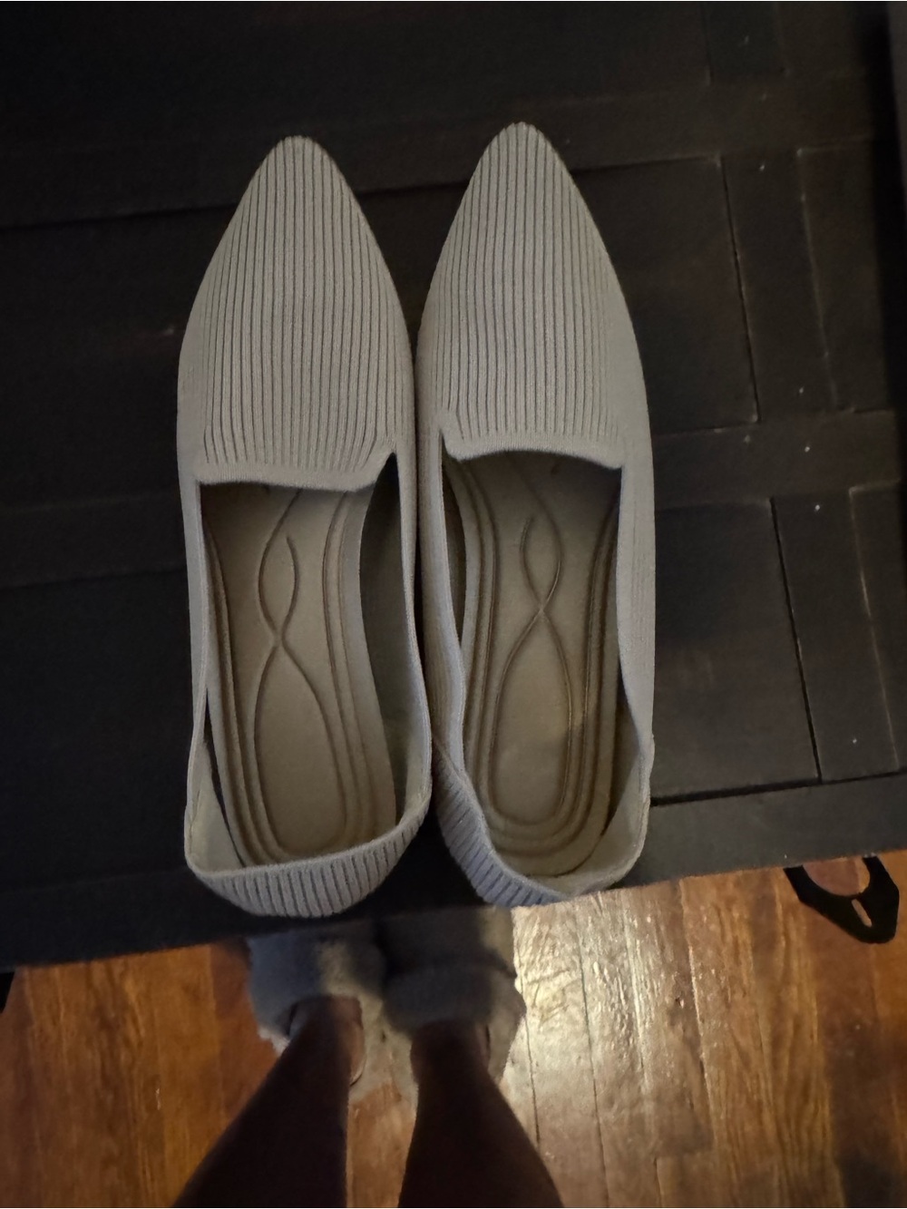 Amazon Women’s Light Grey Knit Slip-On Flats